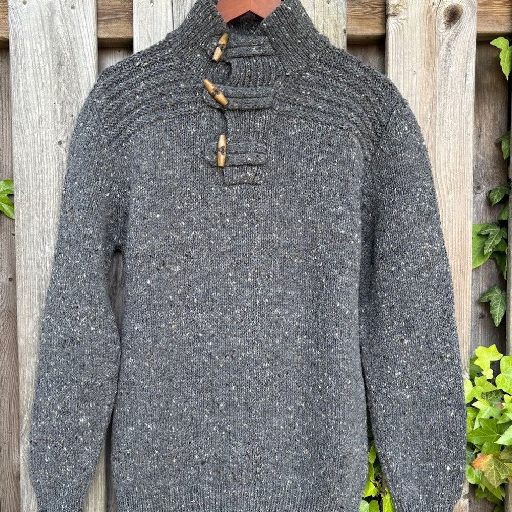 Fisherman Out of Ireland Toggle Wool Sweater